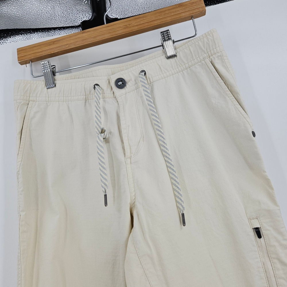 Vuori Ripstop Climber Pants White Khaki Organic Cotton Drawstring Straight Leg S - Picture 4 of 8